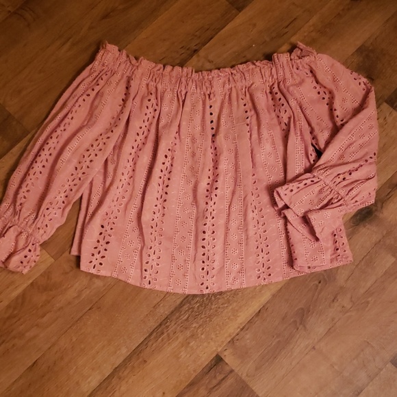 Blush Eyelet Off The Shoulder Top - Picture 4 of 7